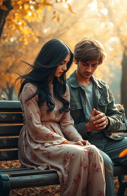 A poignant and poignant scene depicting a broken love story titled 'When Love Fades'