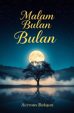 A captivating book cover design for a novel titled 'Malam Bulan'