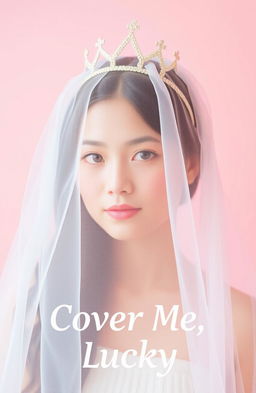A beautiful girl wearing a transparent veil that softly drapes over her features, exuding an air of mystery
