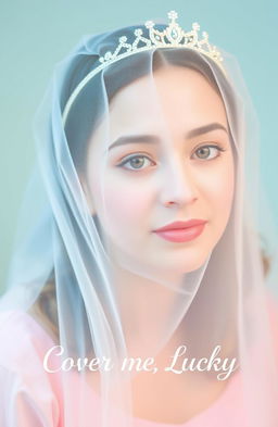 A beautiful girl wearing a transparent veil that softly drapes over her features, exuding an air of mystery