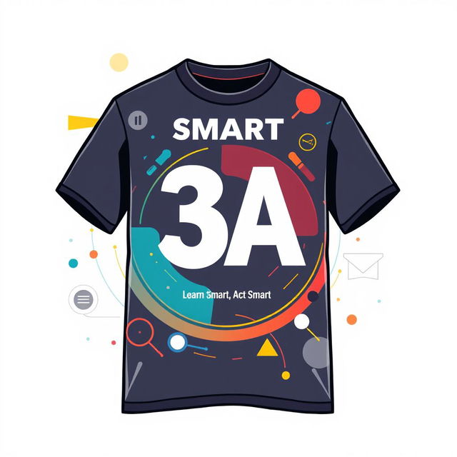 Design a school T-shirt with the text "SMART 3A" prominently displayed