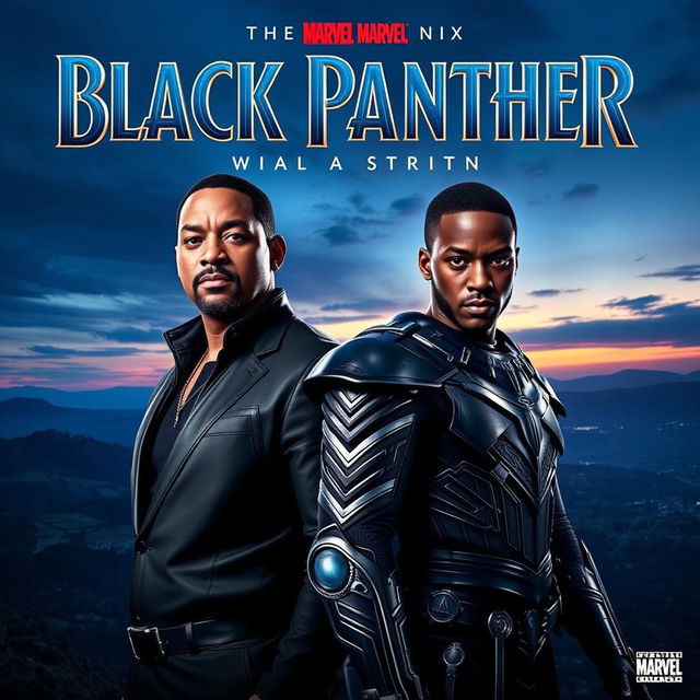 A captivating teaser image for 'Black Panther 3: Shadows of Wakanda (2025)' featuring Will Smith and Michael B