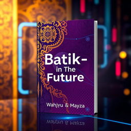 A unique book cover poster titled 'Batik-in The Future', showcasing an eye-catching design that blends traditional Batik artwork with futuristic elements