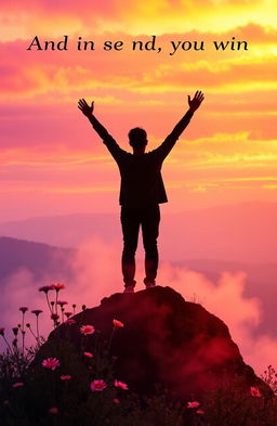 A visually stunning and uplifting artwork that represents the theme of personal growth and self-acceptance, titled 'And in the end, you win'