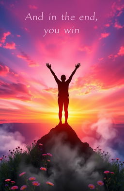 A visually stunning and uplifting artwork that represents the theme of personal growth and self-acceptance, titled 'And in the end, you win'