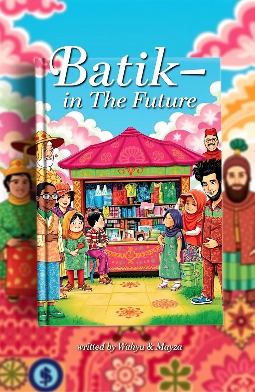 A vibrant poster cover for a book titled 'Batik-in The Future'