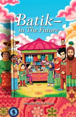 A vibrant poster cover for a book titled 'Batik-in The Future'