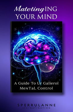 A visually captivating cover design for a book titled 'Mastering Your Mind: A Guide to Mental Control'