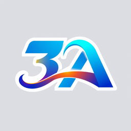 A sleek and modern logo design featuring the letters '3A'