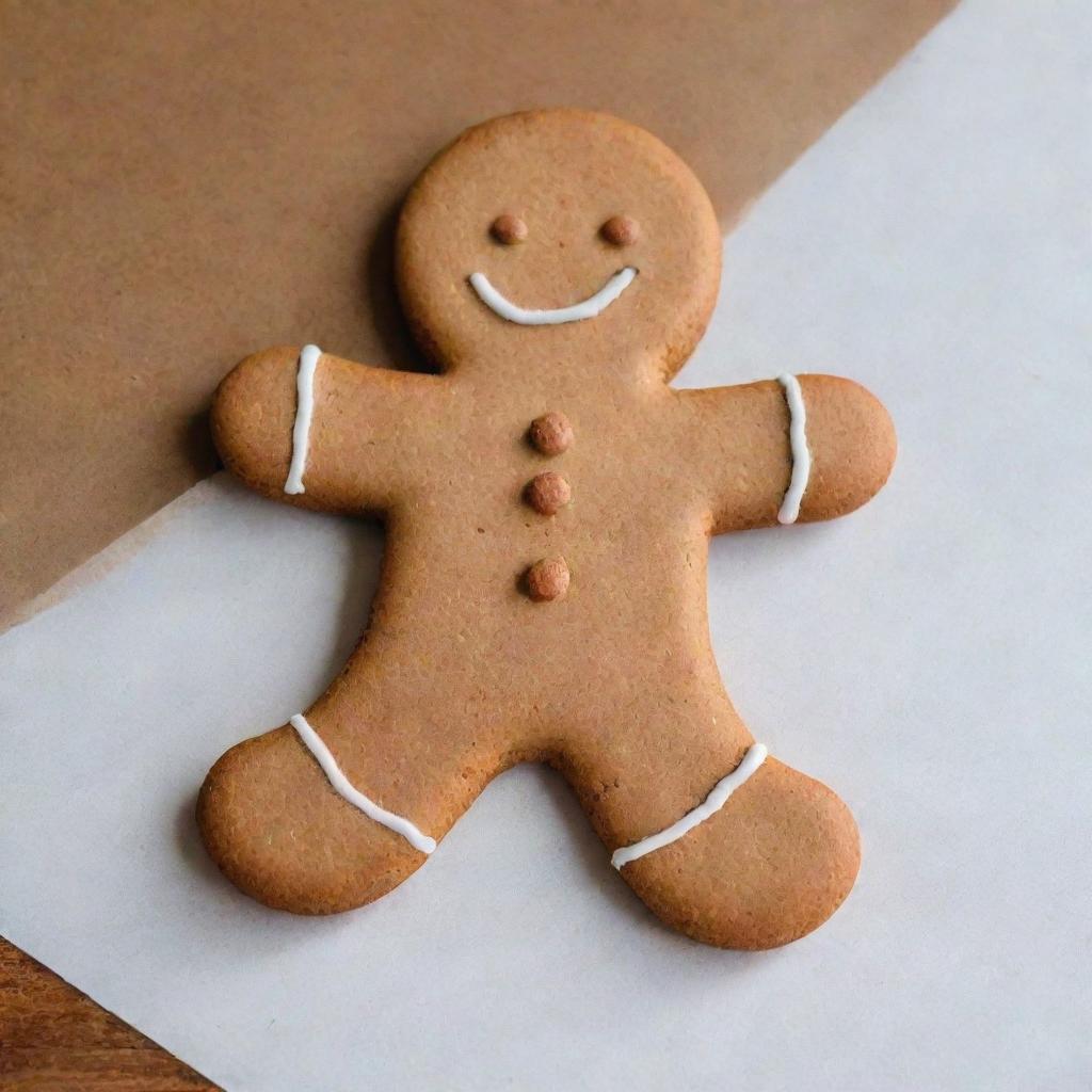 An outlined image of a classic gingerbread man shape, perfect for a cut-out template