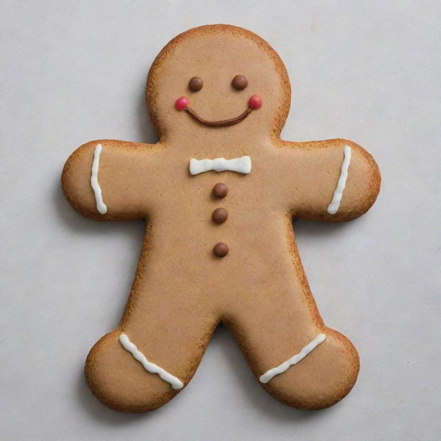 An outlined image of a classic gingerbread man shape, perfect for a cut-out template