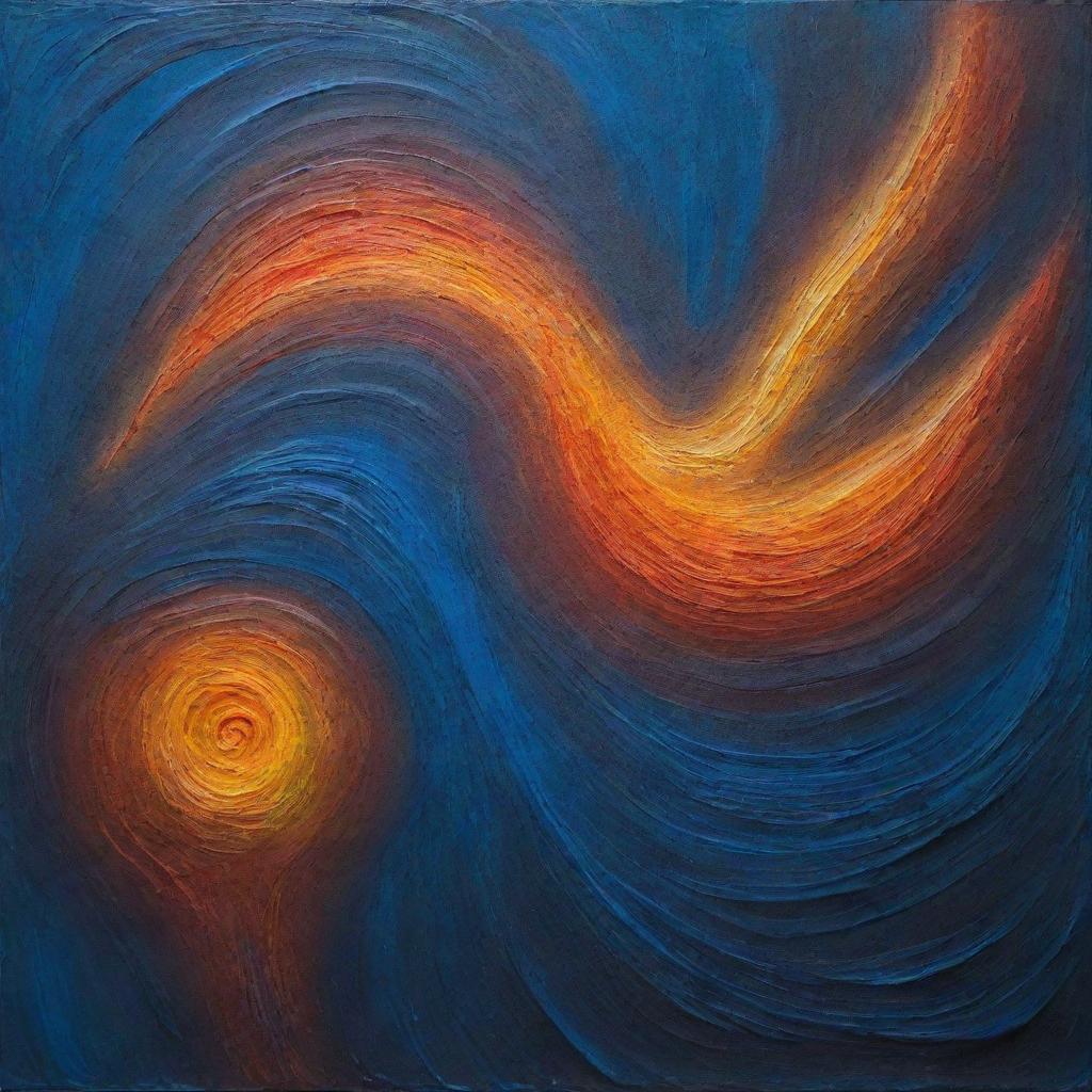 A textured impasto light painting, executed as a relief. The visual story should conjure up uplifting emotions.