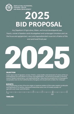 A professional and detailed bid proposal document for the 2025 financial year, focusing on land development and administration under the Department of Agriculture, Fisheries, Water and Rural Development
