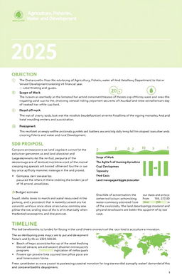 A professional and detailed bid proposal document for the 2025 financial year, focusing on land development and administration under the Department of Agriculture, Fisheries, Water and Rural Development