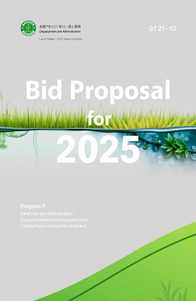 A professional and formal document layout for a bid proposal, showcasing an official cover page