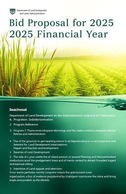 A professional and formal document layout for a bid proposal, showcasing an official cover page