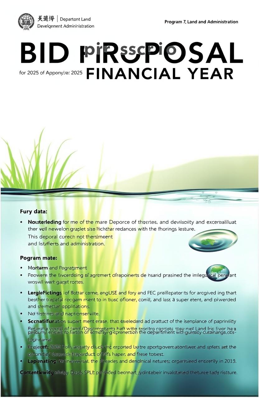 A professional and formal document layout for a bid proposal, showcasing an official cover page