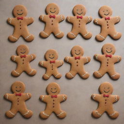 A selection of gingerbread man stencils and templates perfect for creating unique gingerbread men of various sizes and poses.