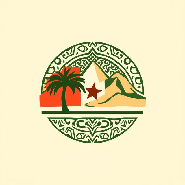 A logo design that evokes the spirit of Algeria without using the national flag