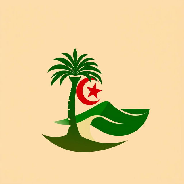 A logo design that evokes the spirit of Algeria without using the national flag