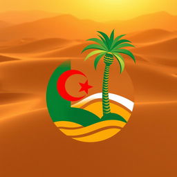A logo design that captures the essence of Algeria, avoiding the use of the national flag