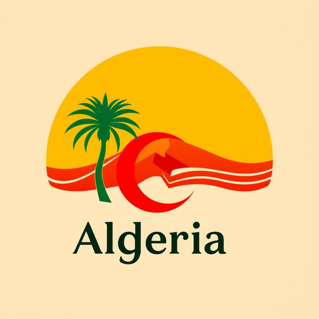 A logo design that captures the essence of Algeria, avoiding the use of the national flag