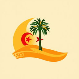 A logo design that captures the essence of Algeria, avoiding the use of the national flag