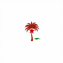 A minimalist icon designed to evoke the essence of Algeria using only red, green, and white colors, avoiding any direct depiction of the national flag