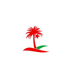 A minimalist icon designed to evoke the essence of Algeria using only red, green, and white colors, avoiding any direct depiction of the national flag