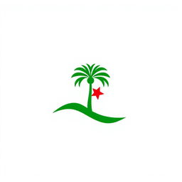 A minimalist icon that symbolizes Algeria using only red, green, and white colors, without any reference to the national flag