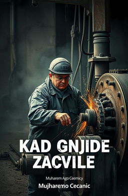 An artistic representation inspired by the autobiography "KAD GNJIDE ZACVILE" by Muharem Ago Cemic, depicting the life of a mill machine worker