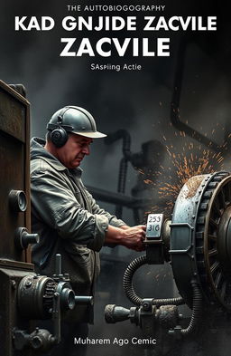 An artistic representation inspired by the autobiography "KAD GNJIDE ZACVILE" by Muharem Ago Cemic, depicting the life of a mill machine worker