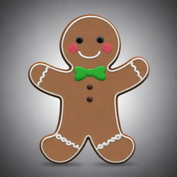 Modify the waving gingerbread man outline to reflect him waving with only one arm. Retain the high-resolution, black and white, simplistic design for ease of printing and crafting.