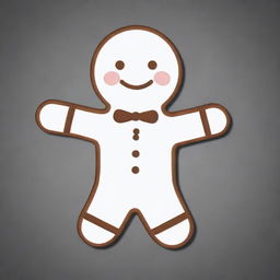 Modify the waving gingerbread man outline to reflect him waving with only one arm. Retain the high-resolution, black and white, simplistic design for ease of printing and crafting.