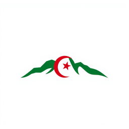 A minimalist icon that evokes the essence of Algeria using only red, green, and white colors, without featuring the Algerian flag