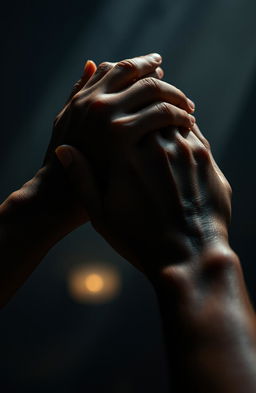 A close-up of two hands intertwined, symbolizing unity and change