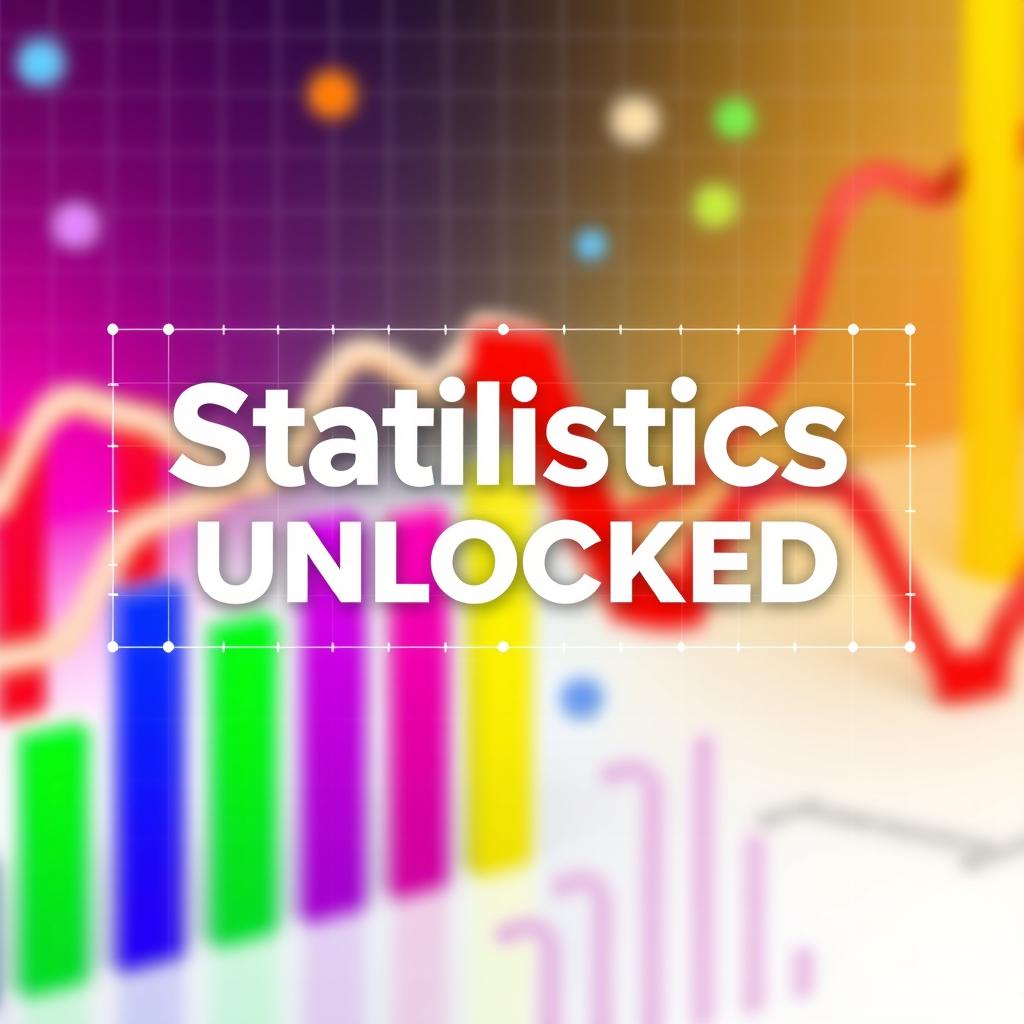 A modern and visually striking book cover design for a statistics textbook