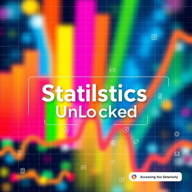 A modern and visually striking book cover design for a statistics textbook