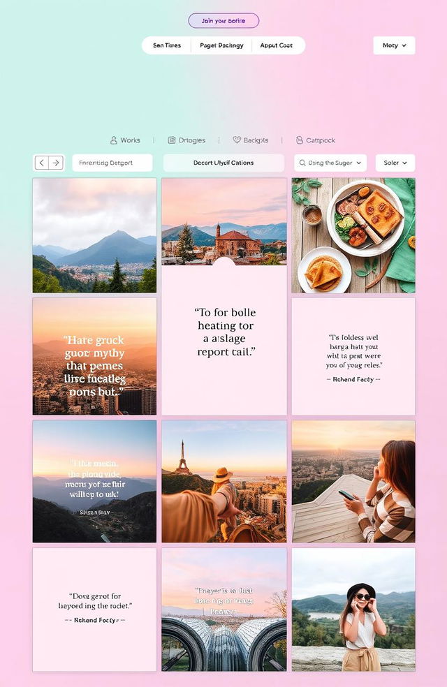 A visually stunning Instagram theme page featuring a cohesive aesthetic