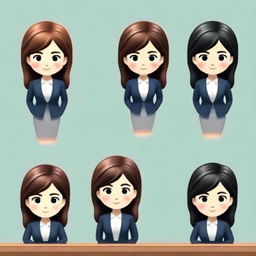 Generate a memoji of a businesswoman of Japanese ethnicity in a professional attire.