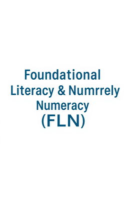 A professional and visually appealing cover page featuring the title 'Foundational Literacy & Numeracy (FLN)' prominently displayed in bold, modern typography