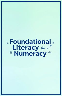 A professional and engaging cover page design featuring the title 'Foundational Literacy & Numeracy (FLN)' in bold, modern typography