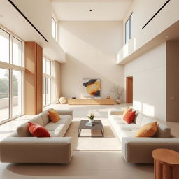A stunning minimalistic interior design that emphasizes simplicity and elegance with an abundance of natural light