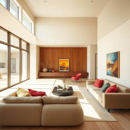 A stunning minimalistic interior design that emphasizes simplicity and elegance with an abundance of natural light