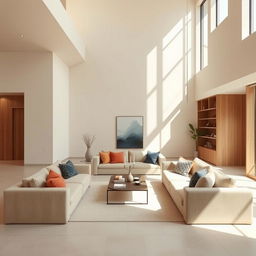 A stunning minimalistic interior design that emphasizes simplicity and elegance with an abundance of natural light