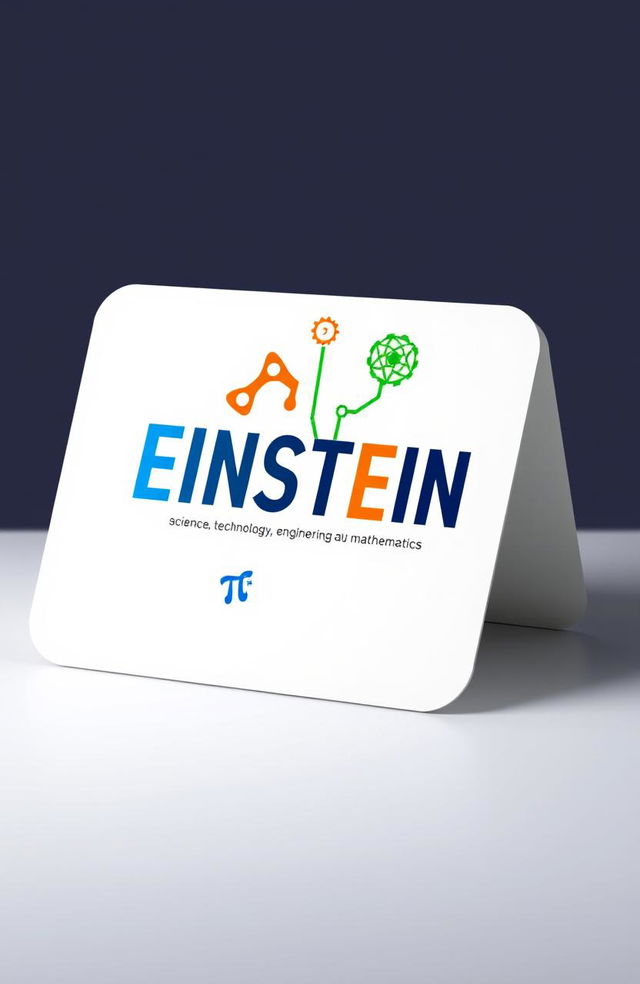 A modern and sleek logo representing Science, Technology, Engineering, and Mathematics (STEM), prominently featuring the word 'EINSTEIN' in a bold and creative font