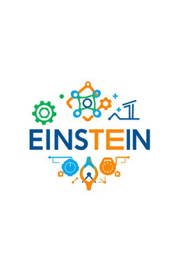 A modern and sleek logo representing Science, Technology, Engineering, and Mathematics (STEM), prominently featuring the word 'EINSTEIN' in a bold and creative font