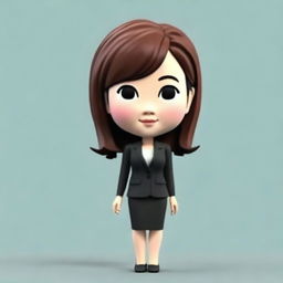 Create a portrait style 3D cartoon memoji of a Japanese businesswoman with focus only on the face and head, without the body.