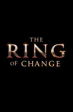 A visually striking title design featuring the words 'The Ring of Change' prominently displayed