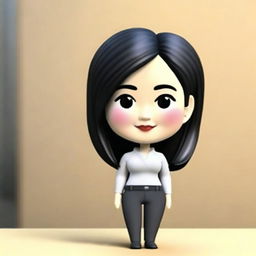 Create a portrait style 3D cartoon memoji of a Japanese businesswoman with focus only on the face and head, without the body.